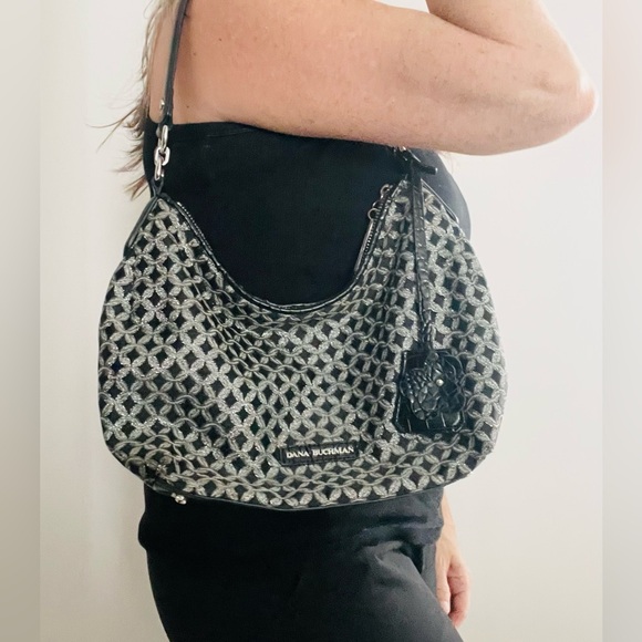 Dana Buchman Silver Sparkle Shoulder Bag - Picture 12 of 13